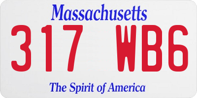 MA license plate 317WB6