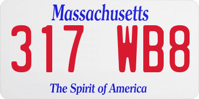 MA license plate 317WB8
