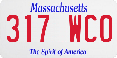 MA license plate 317WC0