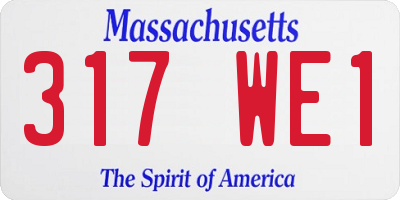 MA license plate 317WE1