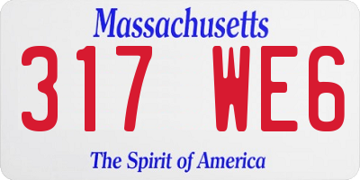 MA license plate 317WE6