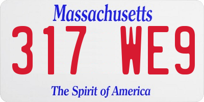 MA license plate 317WE9