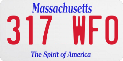 MA license plate 317WF0
