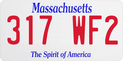 MA license plate 317WF2