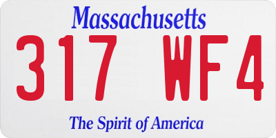 MA license plate 317WF4