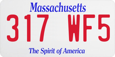 MA license plate 317WF5