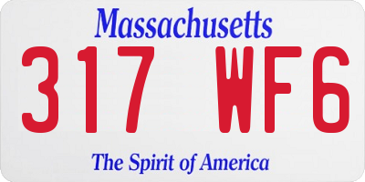 MA license plate 317WF6