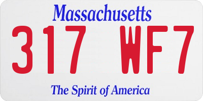 MA license plate 317WF7