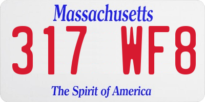 MA license plate 317WF8