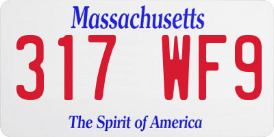 MA license plate 317WF9