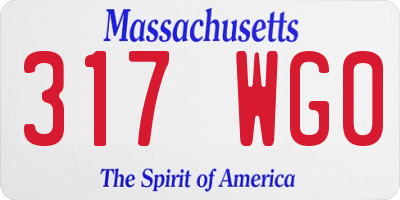MA license plate 317WG0