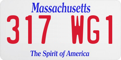 MA license plate 317WG1