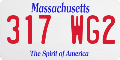 MA license plate 317WG2