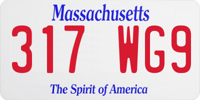 MA license plate 317WG9