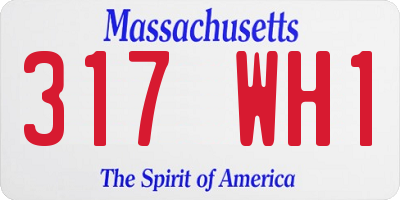 MA license plate 317WH1