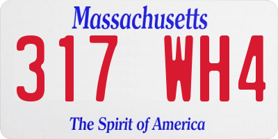 MA license plate 317WH4