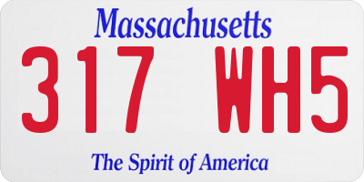 MA license plate 317WH5