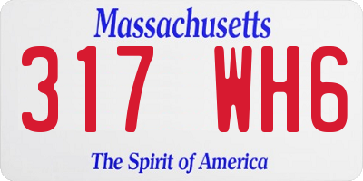 MA license plate 317WH6