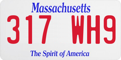 MA license plate 317WH9