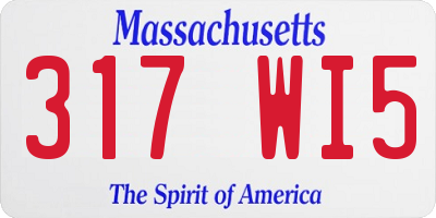 MA license plate 317WI5
