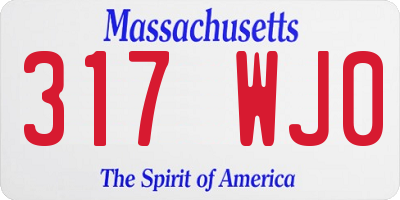 MA license plate 317WJ0