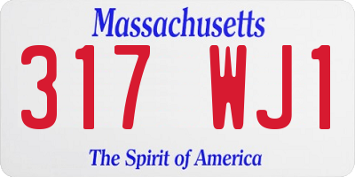 MA license plate 317WJ1