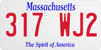 MA license plate 317WJ2