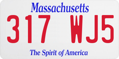 MA license plate 317WJ5