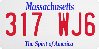 MA license plate 317WJ6