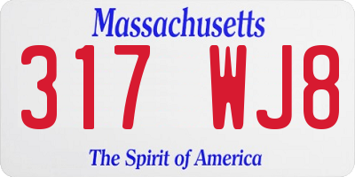 MA license plate 317WJ8