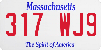 MA license plate 317WJ9