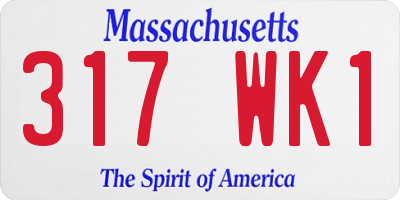 MA license plate 317WK1