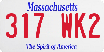 MA license plate 317WK2