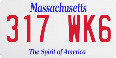 MA license plate 317WK6