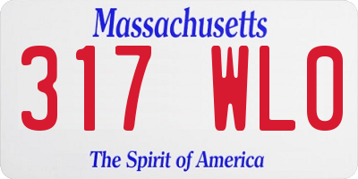 MA license plate 317WL0