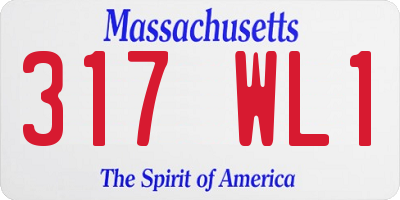 MA license plate 317WL1