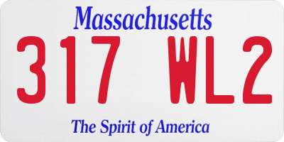 MA license plate 317WL2