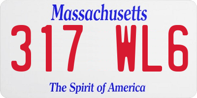 MA license plate 317WL6