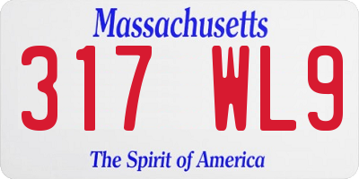 MA license plate 317WL9