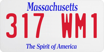 MA license plate 317WM1
