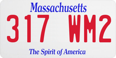 MA license plate 317WM2