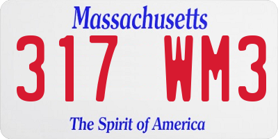 MA license plate 317WM3