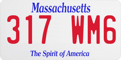 MA license plate 317WM6