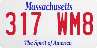 MA license plate 317WM8