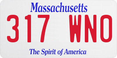 MA license plate 317WN0