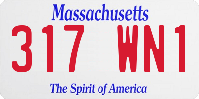 MA license plate 317WN1