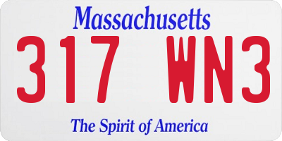 MA license plate 317WN3