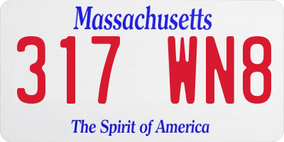 MA license plate 317WN8