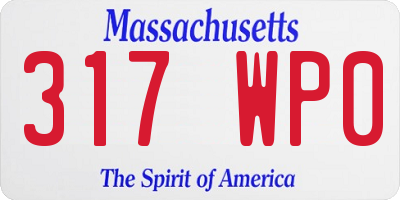 MA license plate 317WP0