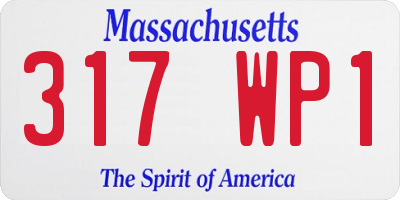 MA license plate 317WP1